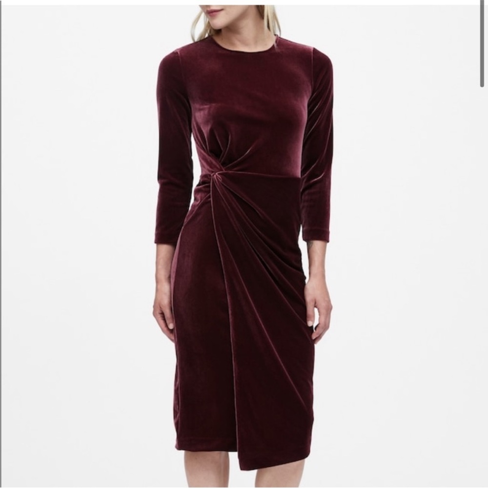Elegant Burgundy Velvet Dress burgundy